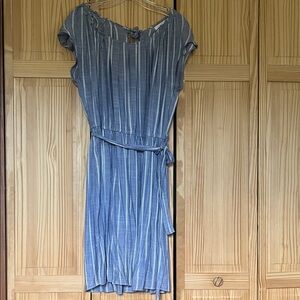 LC Lauren Conrad Striped Blue Midi Dress